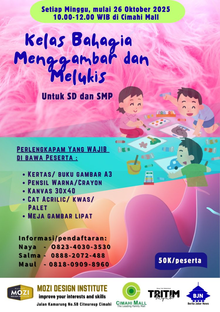 KELAS BAHAGIA MENGGAMBAR DAN MELUKIS DI CIMAHI MALL
